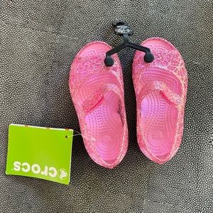 Crocs Pink Isabella sparkle sandals Kids US 7